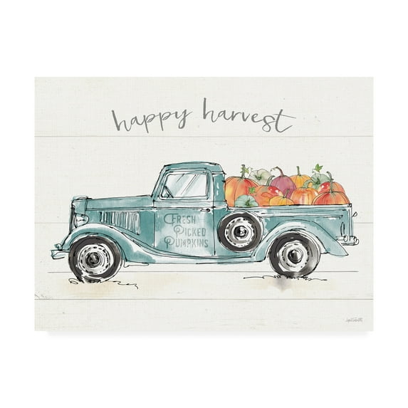 Trademark Fine Art 'Modern Farmhouse VIII Blue Truck' Canvas Art by Anne Tavoletti