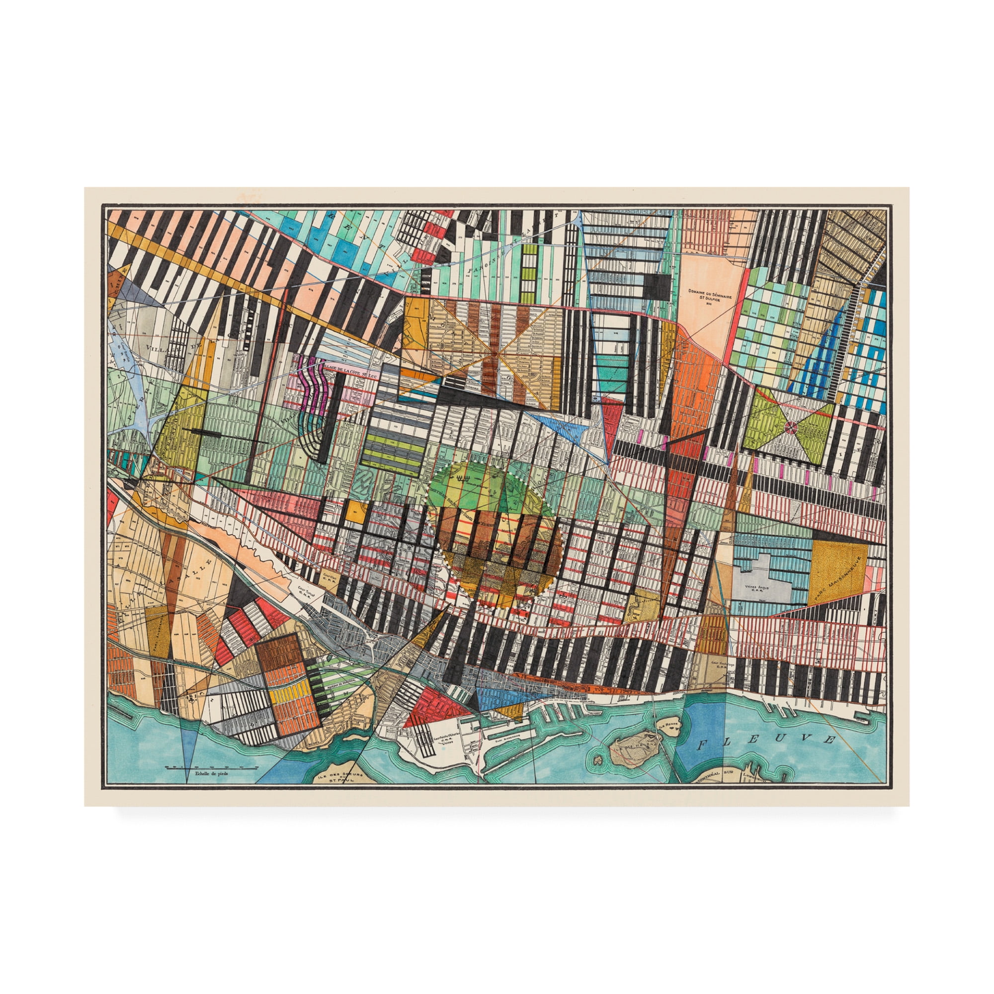Trademark Fine Art 'Modern Map of Montreal' Canvas Art by Nikki Galapon