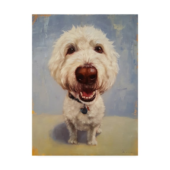 Trademark Fine Art 'Molly White Dog' Canvas Art by Lucia Hefferna