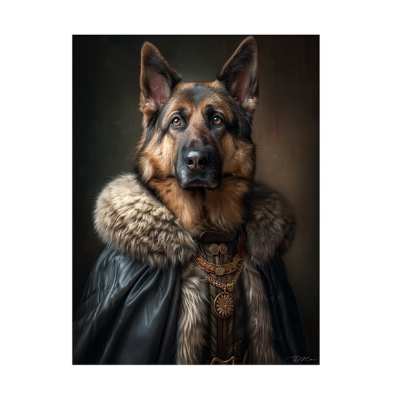 Trademark Fine Art Momart Portrait Noble German Shepherd Canvas Wall Art - 18x24