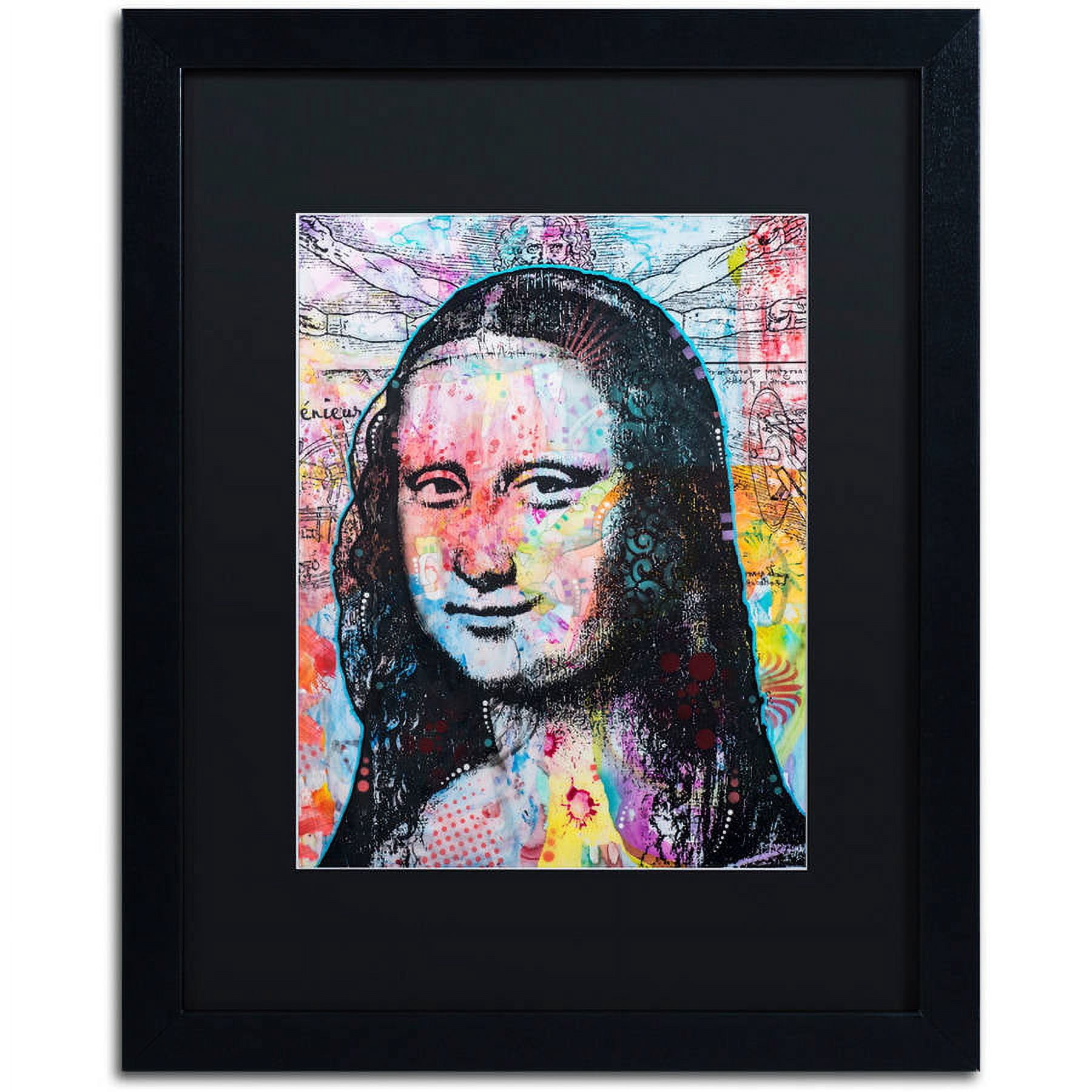 Trademark Fine Art "Mona Lisa" Canvas Art by Dean Russo, Black Matte, Black Frame