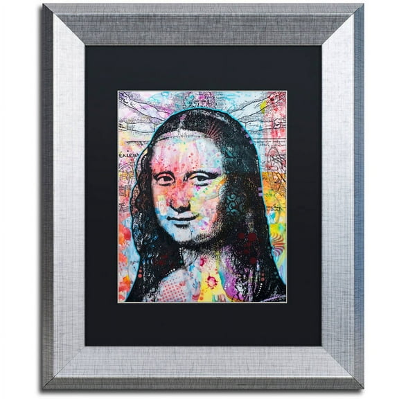 Trademark Fine Art "Mona Lisa" Canvas Art by Dean Russo, Black Matte, Silver Frame