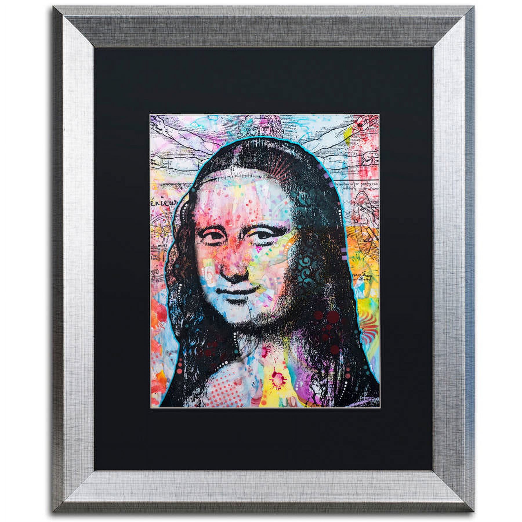 Trademark Fine Art "Mona Lisa" Canvas Art by Dean Russo, Black Matte, Silver Frame