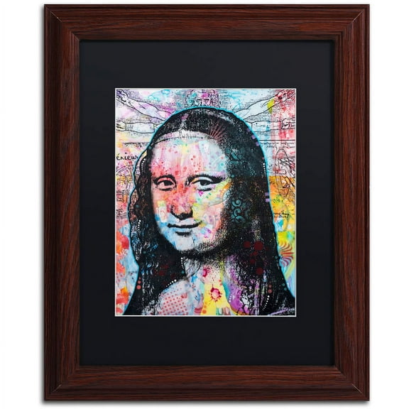 Trademark Fine Art "Mona Lisa" Canvas Art by Dean Russo, Black Matte, Wood Frame