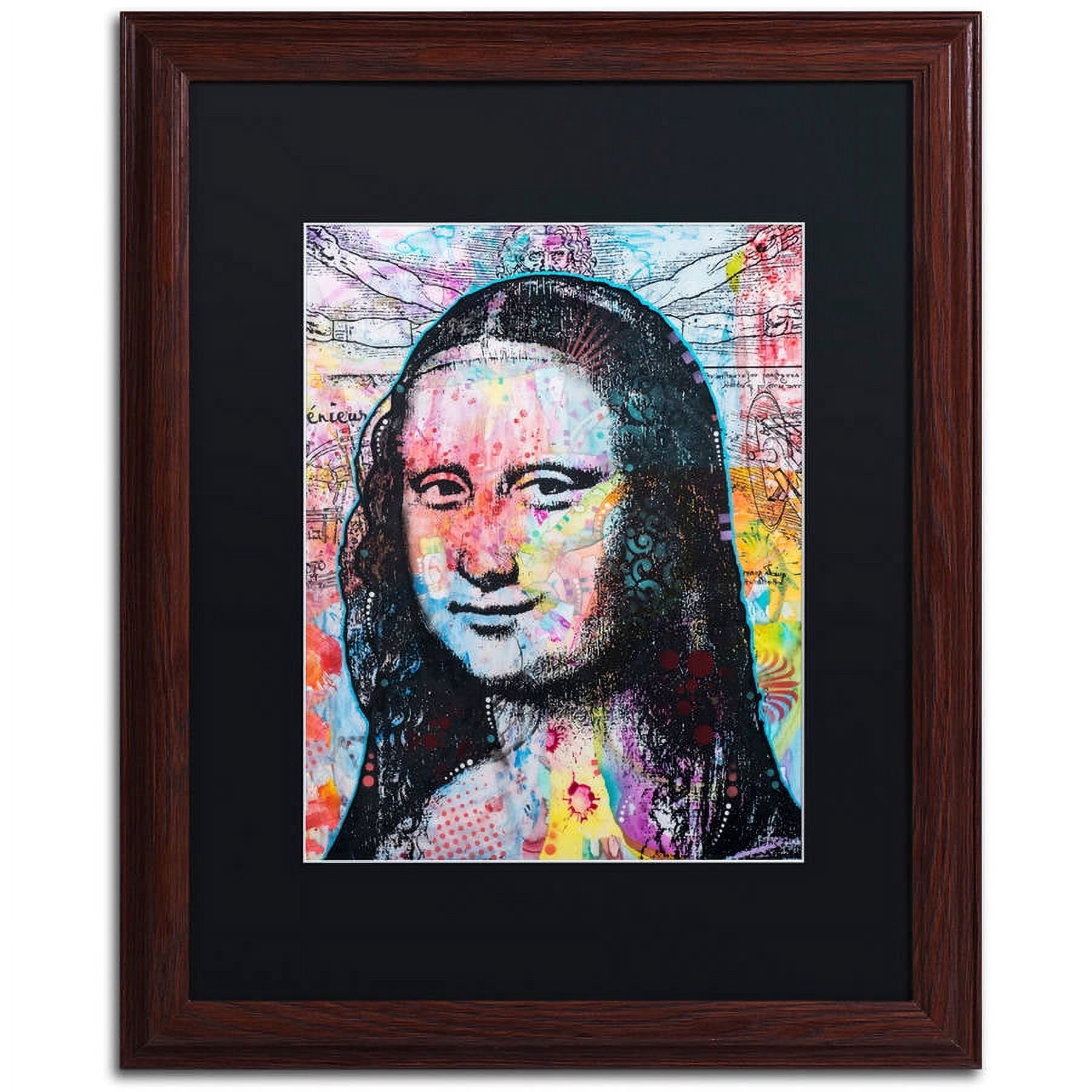 Trademark Fine Art "Mona Lisa" Canvas Art by Dean Russo, Black Matte, Wood Frame