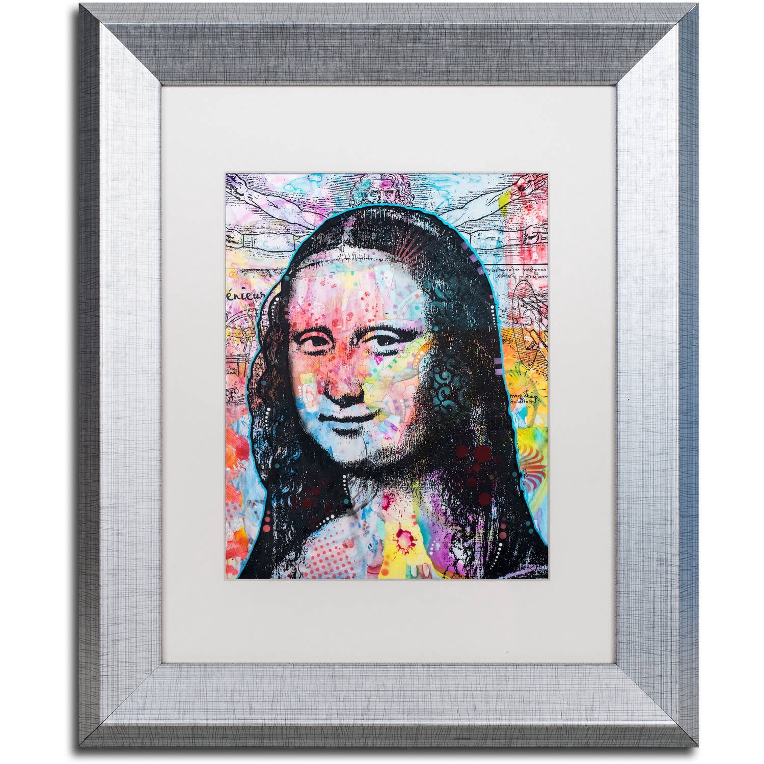 Trademark Fine Art "Mona Lisa" Canvas Art by Dean Russo, White Matte, Silver Frame