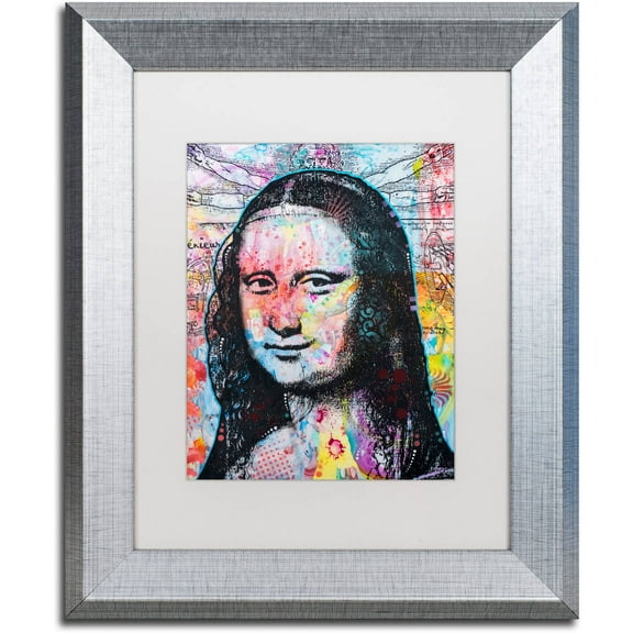 Trademark Fine Art "Mona Lisa" Canvas Art by Dean Russo, White Matte, Silver Frame