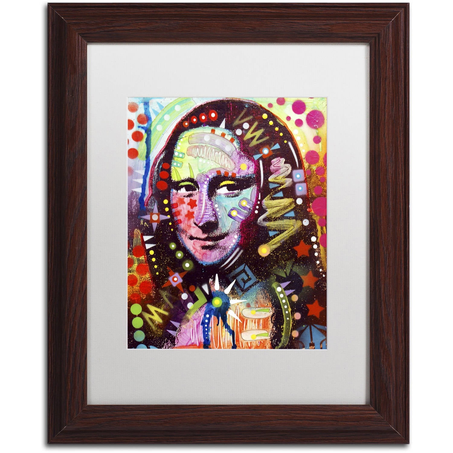 Trademark Fine Art "Mona Lisa" Canvas Art by Dean Russo, White Matte, Wood Frame