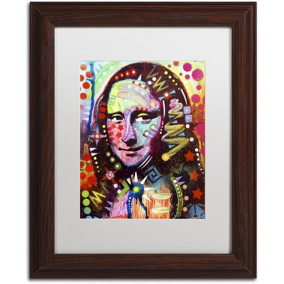 Trademark Fine Art "Mona Lisa" Canvas Art by Dean Russo, White Matte, Wood Frame