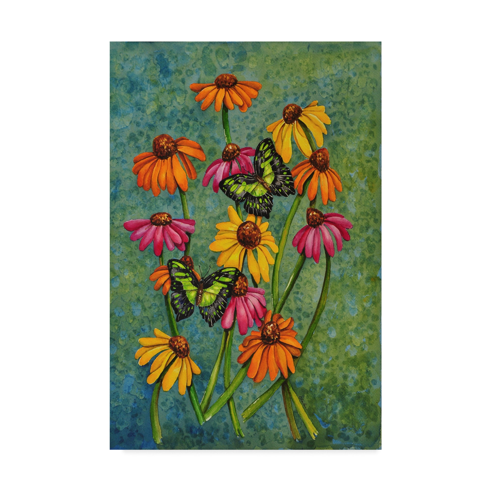 Trademark Fine Art 'Monarchs and Sunflowers' Canvas Art by Charlsie Kelly