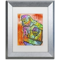 Trademark Fine Art "Monkey 1" Canvas Art by Dean Russo, White Matte, Silver Frame