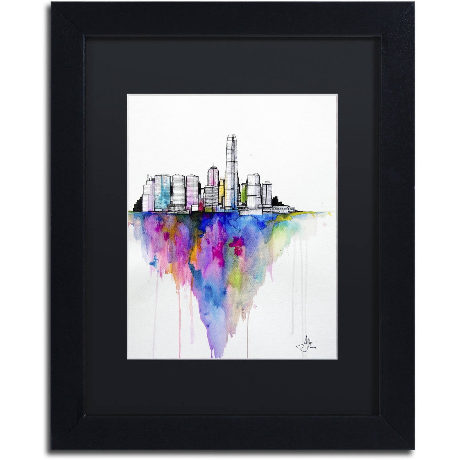 Trademark Fine Art 'Monolith II' Canvas Art by Marc Allante, Black Matte, Black Frame