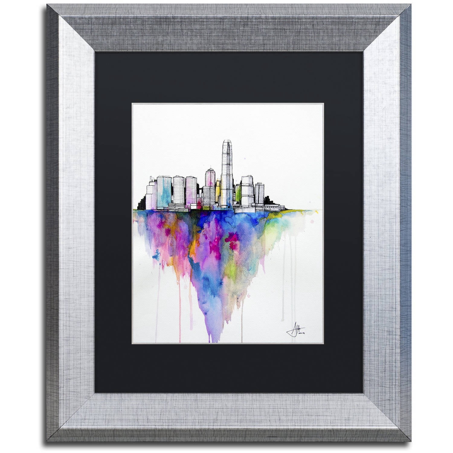 Trademark Fine Art 'Monolith II' Canvas Art by Marc Allante, Black Matte, Silver Frame
