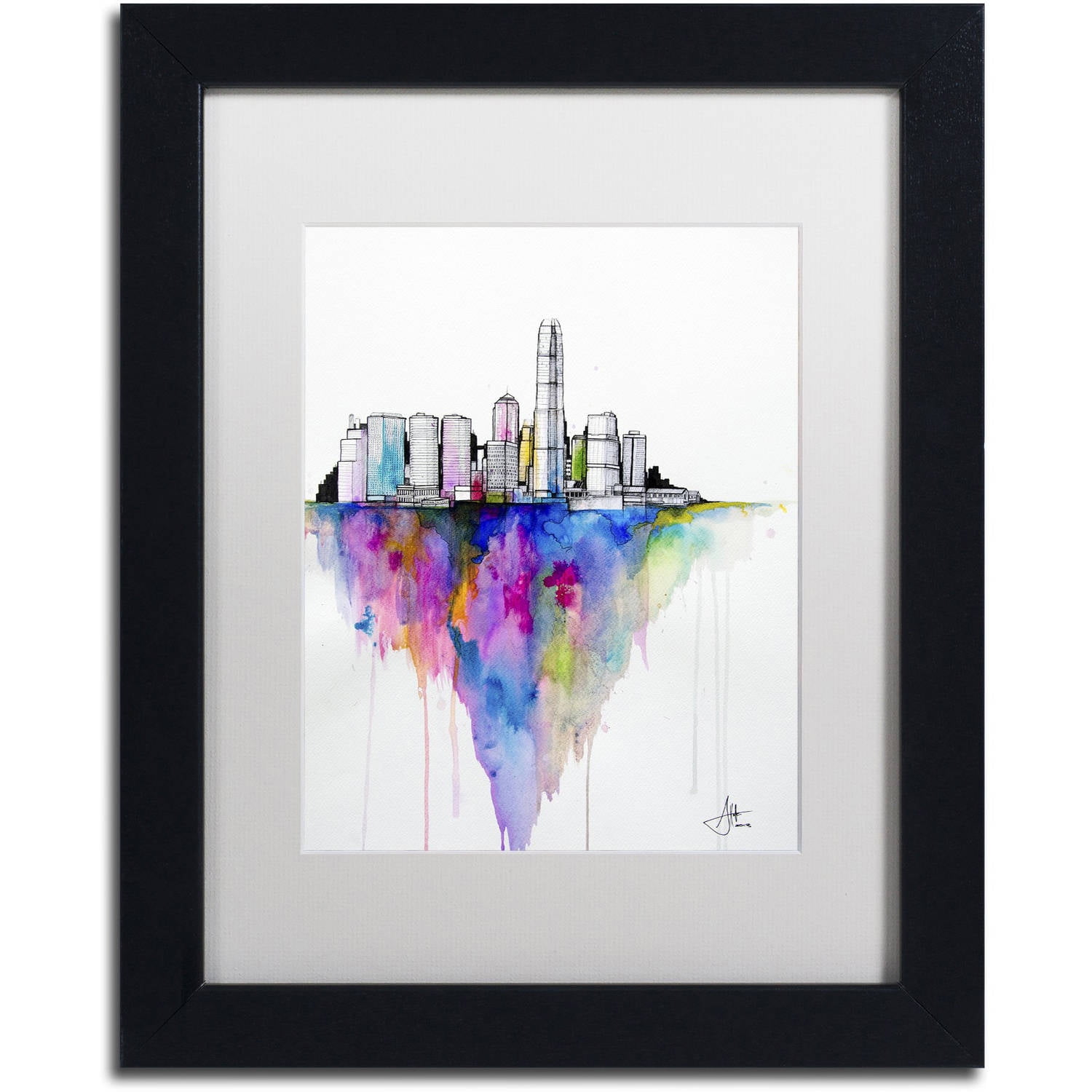 Trademark Fine Art 'Monolith II' Canvas Art by Marc Allante, White Matte, Black Frame