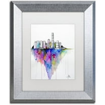 Trademark Fine Art 'Monolith II' Canvas Art by Marc Allante, White Matte, Silver Frame