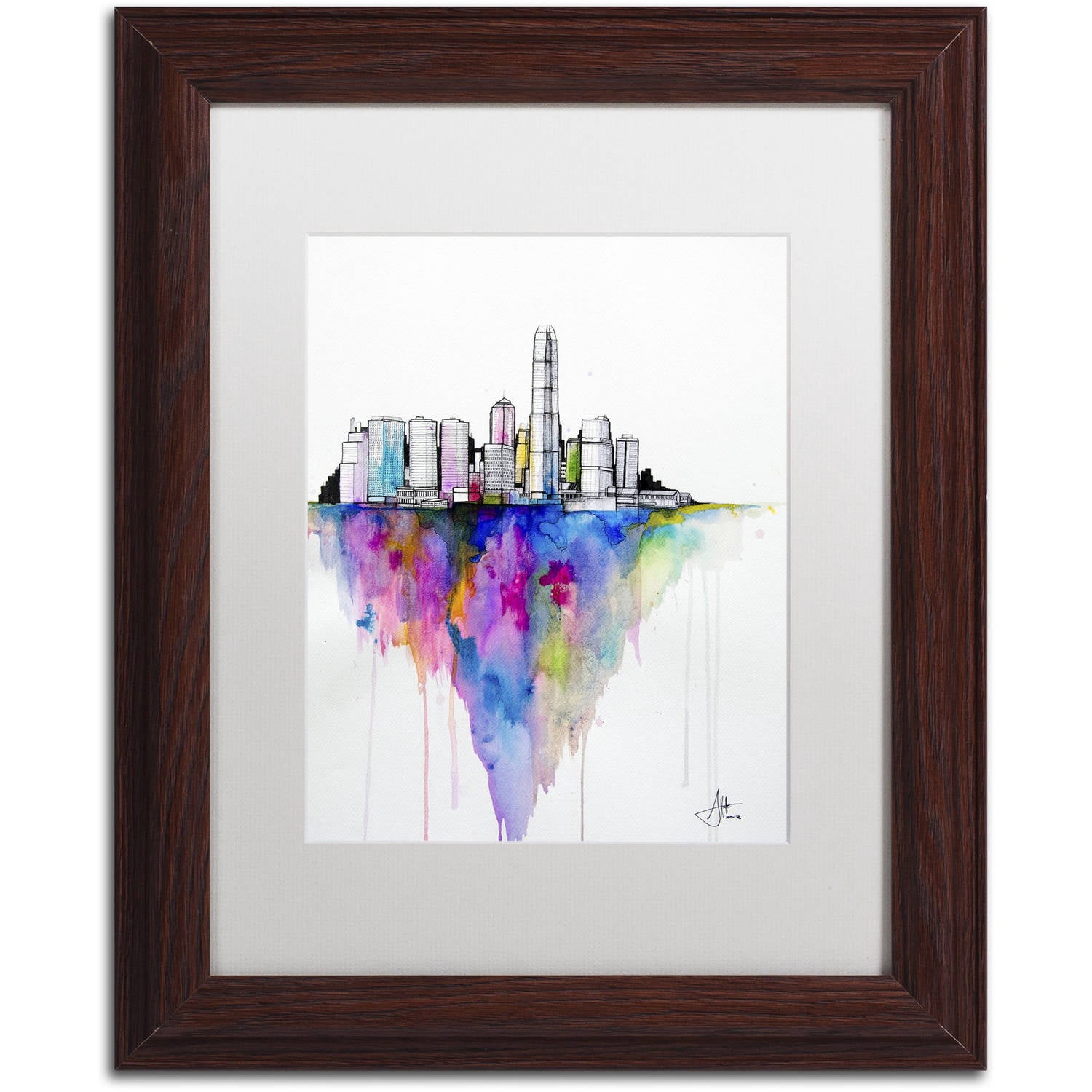 Trademark Fine Art 'Monolith II' Canvas Art by Marc Allante, White Matte, Wood Frame