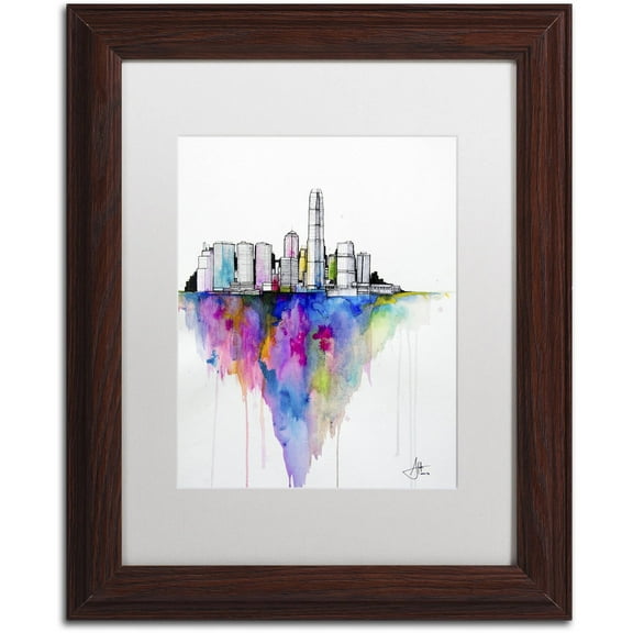 Trademark Fine Art 'Monolith II' Canvas Art by Marc Allante, White Matte, Wood Frame