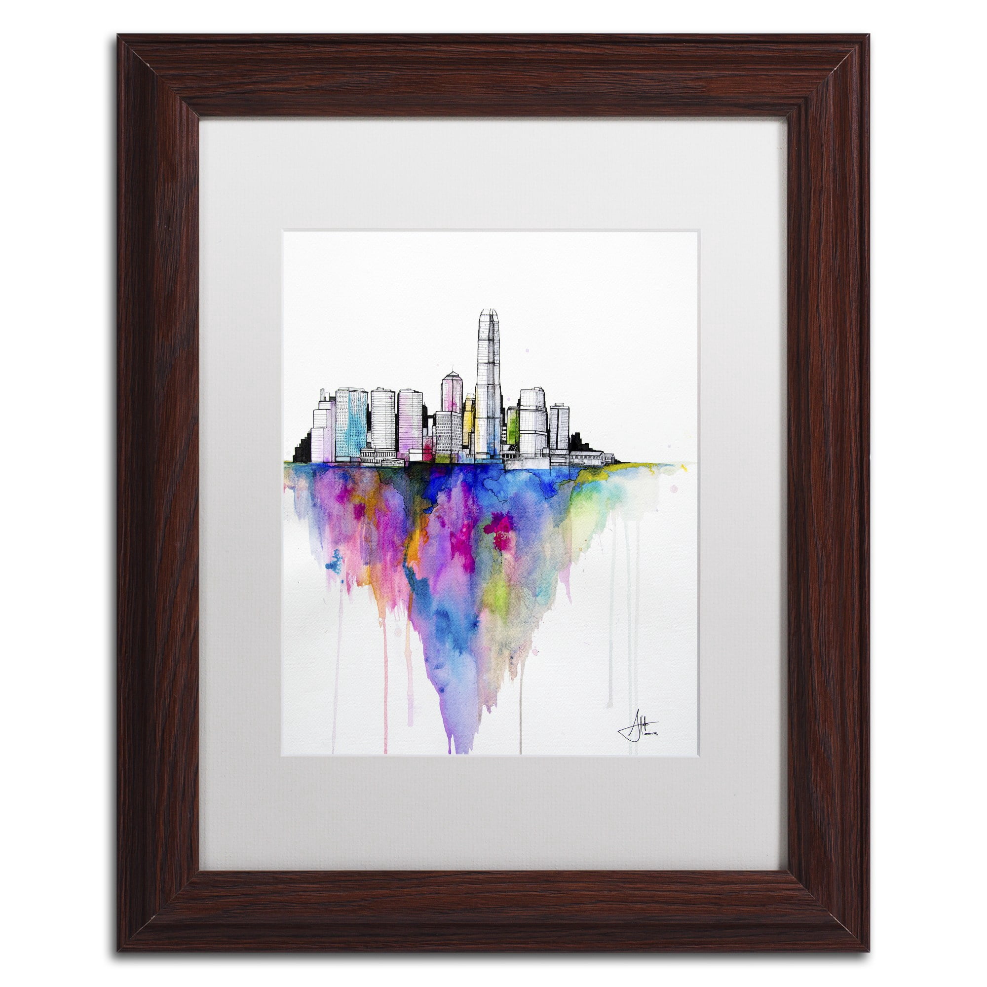 Trademark Fine Art 'Monolith II' Canvas Art by Marc Allante, White Matte, Wood Frame