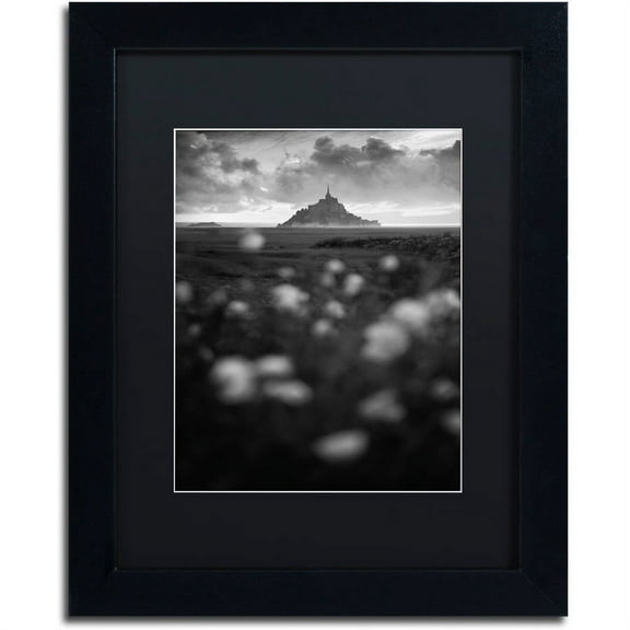 Trademark Fine Art "Mont Saint Michel" Canvas Art by Mathieu Rivrin, Black Matte, Black Frame