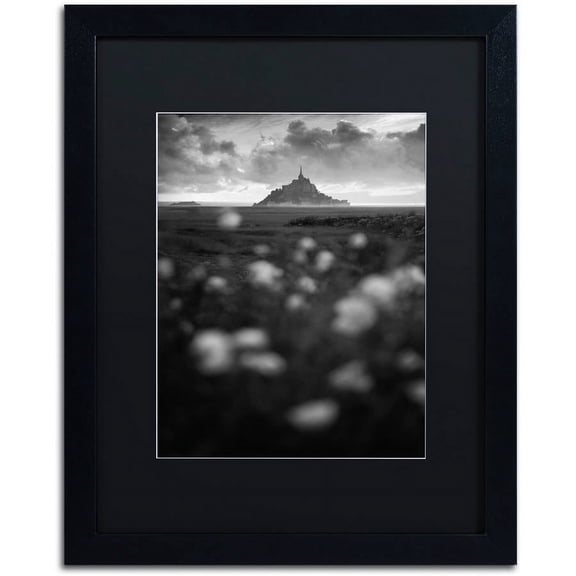 Trademark Fine Art "Mont Saint Michel" Canvas Art by Mathieu Rivrin, Black Matte, Black Frame