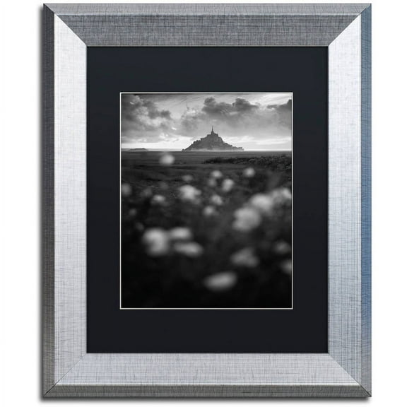 Trademark Fine Art "Mont Saint Michel" Canvas Art by Mathieu Rivrin, Black Matte, Silver Frame