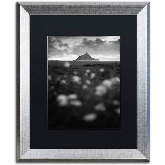 Trademark Fine Art "Mont Saint Michel" Canvas Art by Mathieu Rivrin, Black Matte, Silver Frame
