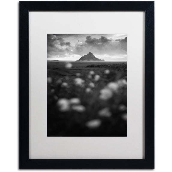 Trademark Fine Art "Mont Saint Michel" Canvas Art by Mathieu Rivrin, White Matte, Black Frame