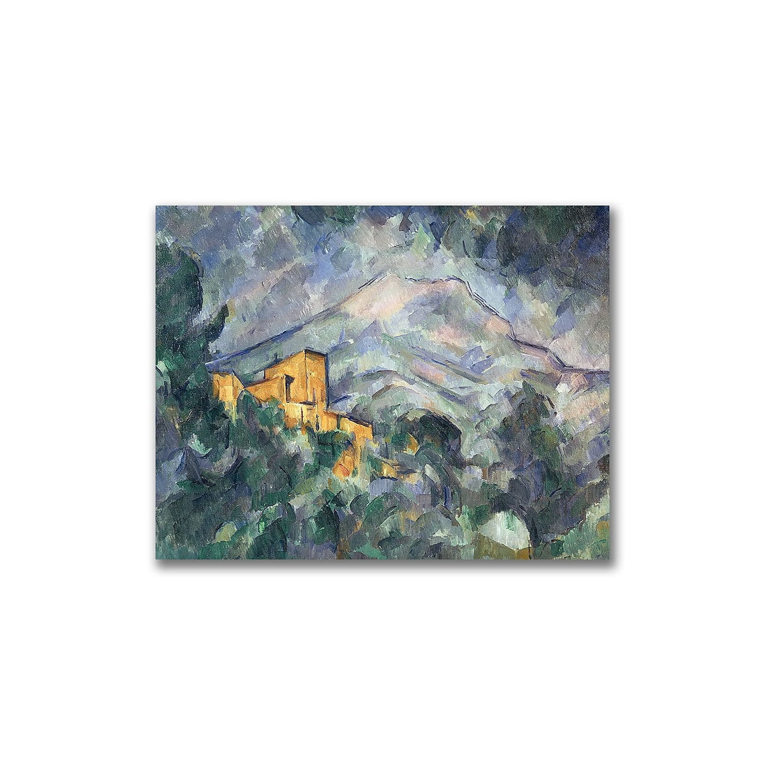 Trademark Fine Art "Montagne Saint-Victoire, Black" Canvas Wall Art by Paul Cezanne