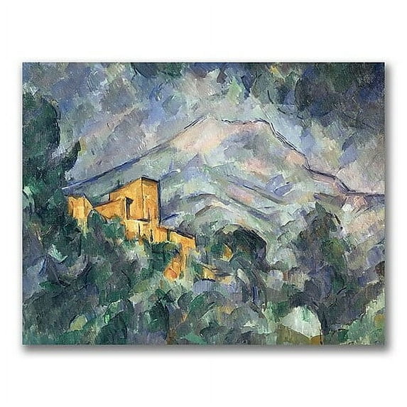 Trademark Fine Art "Montagne Saint-Victoire, Black" Canvas Wall Art by Paul Cezanne
