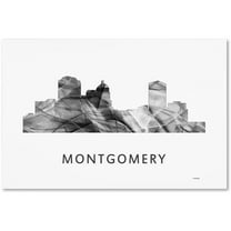 Trademark Fine Art 'Montgomery Alabama Skyline WB-BW' Canvas Art by Marlene Watson