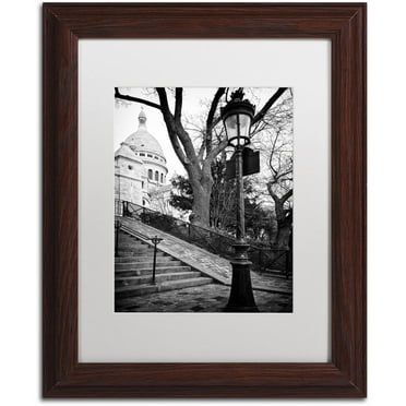 Trademark Fine Art "Montmartre France" Canvas Art by Philippe Hugonnard, White Matte, Wood Frame