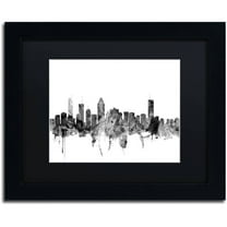 Trademark Fine Art 'Montreal Canada Skyline B&W' Canvas Art by Michael Tompsett Black Matte, Black Frame