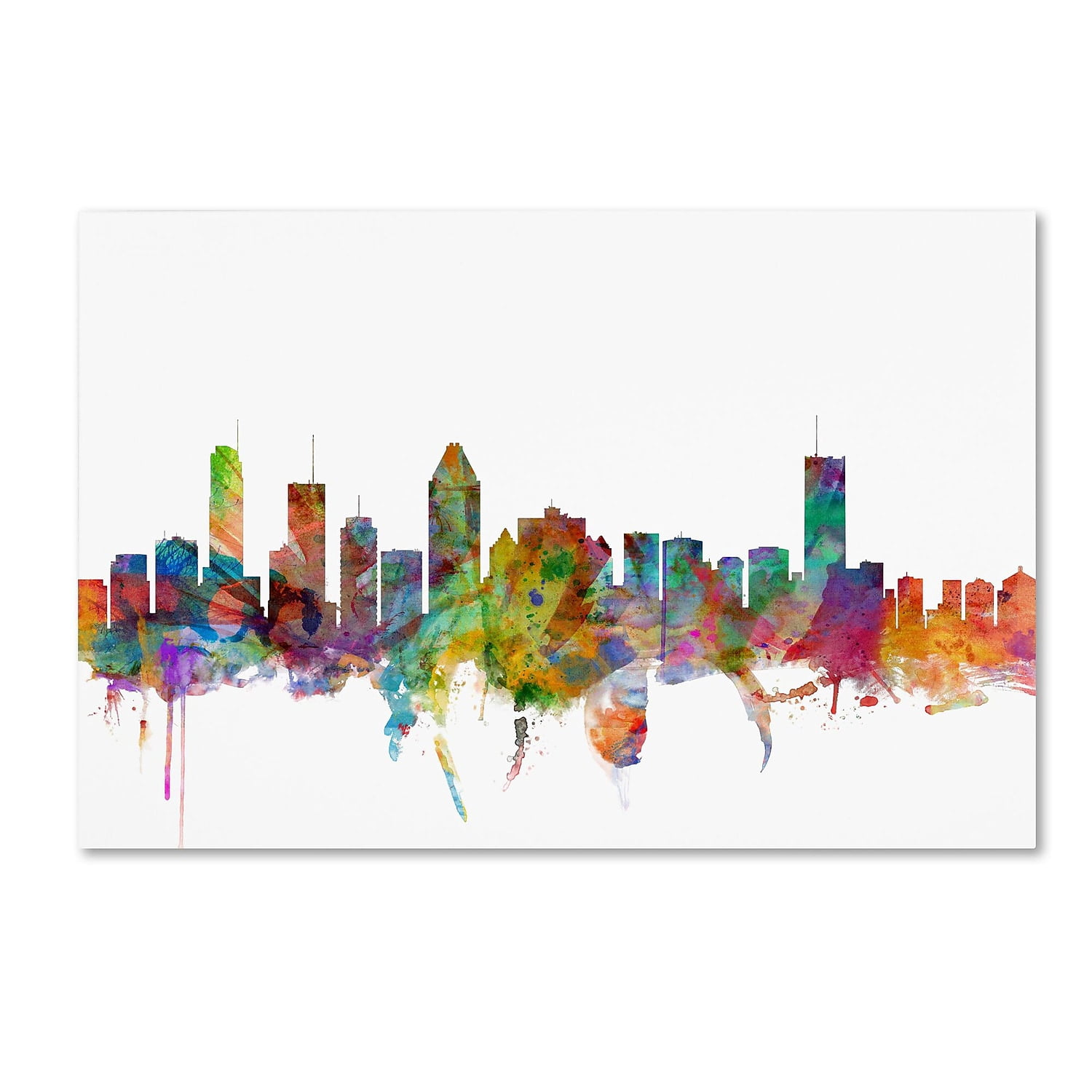 Trademark Fine Art "Montreal Canada Skyline" Canvas Art by Michael Tompsett