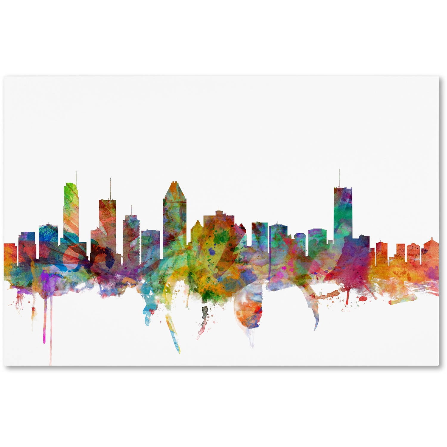 Trademark Fine Art "Montreal Canada Skyline" Canvas Art by Michael Tompsett