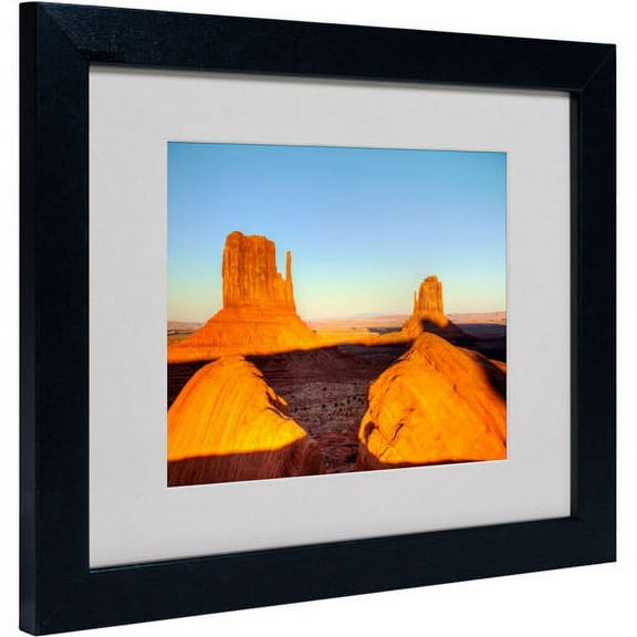 Trademark Fine Art "Monument Valley Sunset" Matted Framed Art by Pierre Leclerc