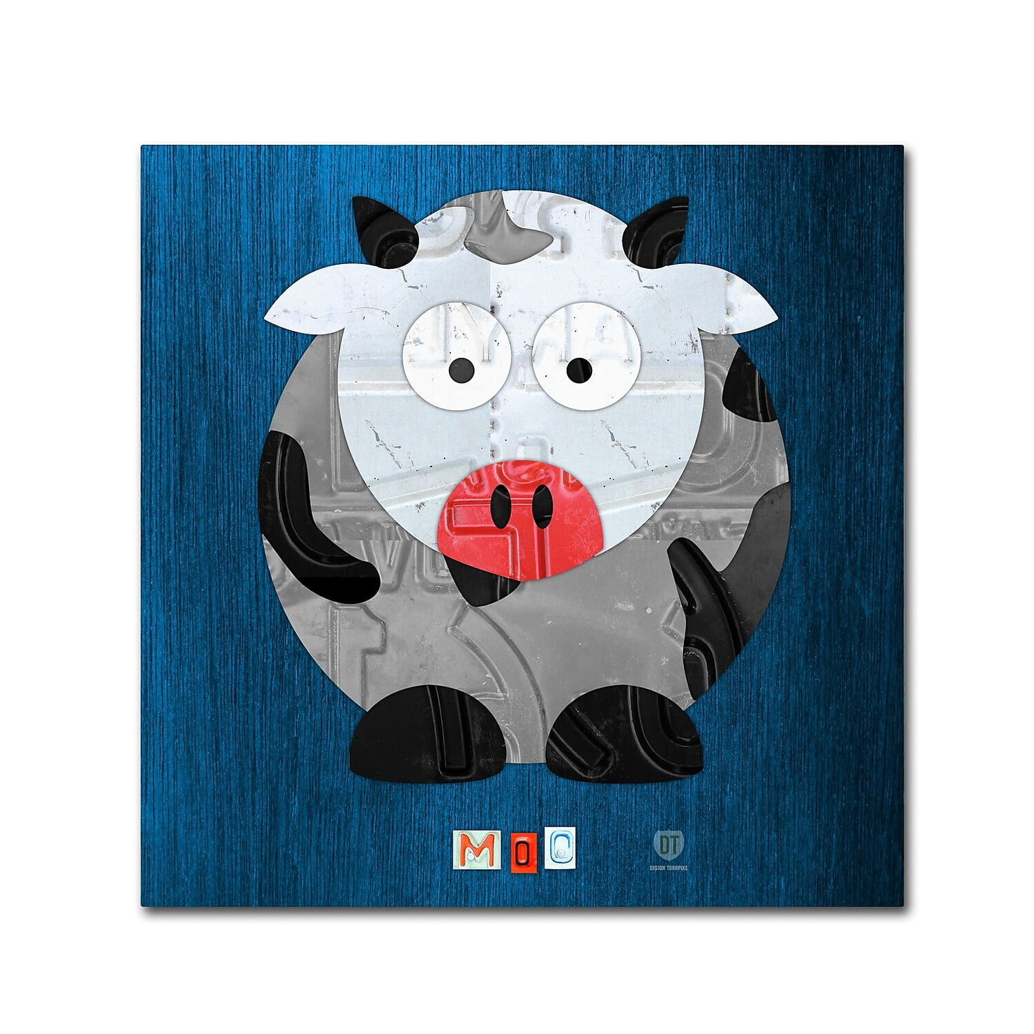 Trademark Fine Art 'Moo The Cow' Canvas Art by Design Turnpike
