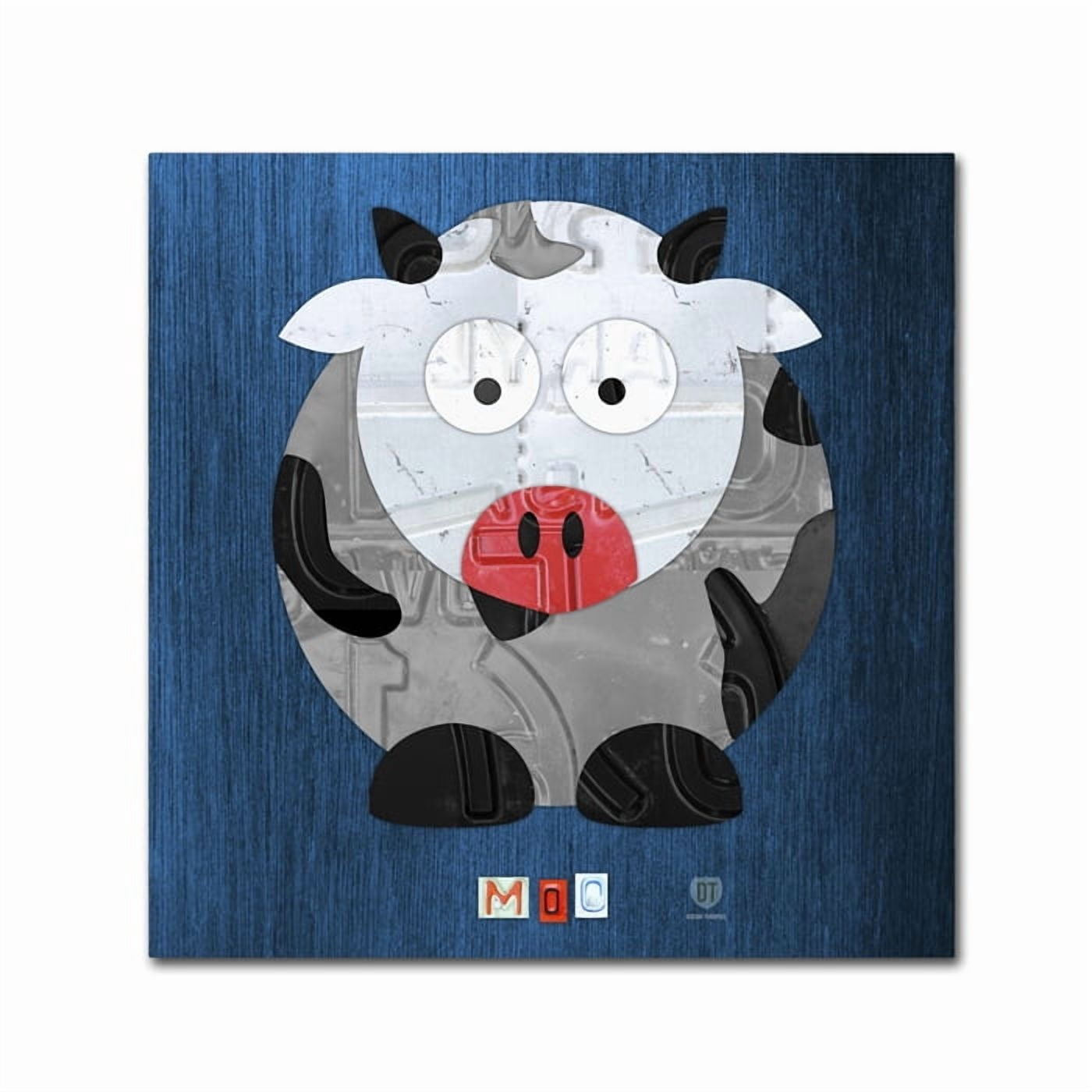 Trademark Fine Art 'Moo The Cow' Canvas Art by Design Turnpike