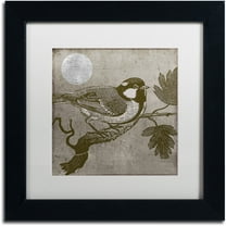 Trademark Fine Art "Moon Bird" Canvas Art by Color Bakery White Matte, Black Frame