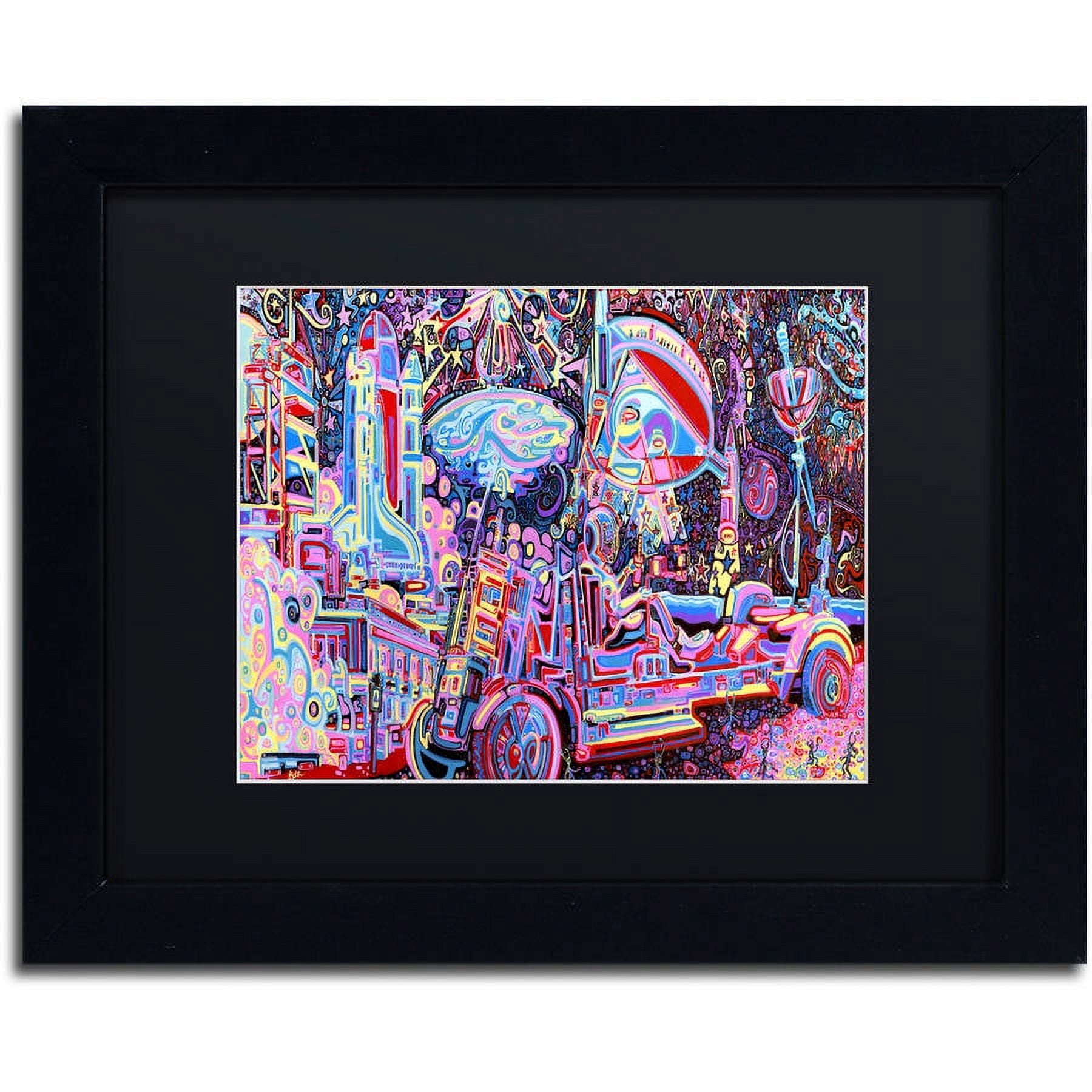 Trademark Fine Art "Moon Buggy" Canvas Art by Josh Byer, Black Matte, Black Frame