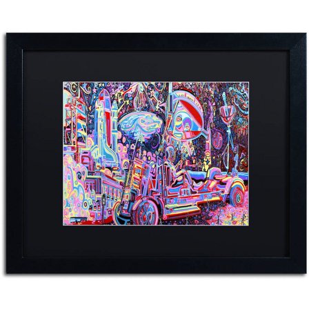 Trademark Fine Art "Moon Buggy" Canvas Art by Josh Byer, Black Matte, Black Frame
