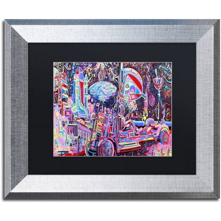 Trademark Fine Art "Moon Buggy" Canvas Art by Josh Byer, Black Matte, Silver Frame