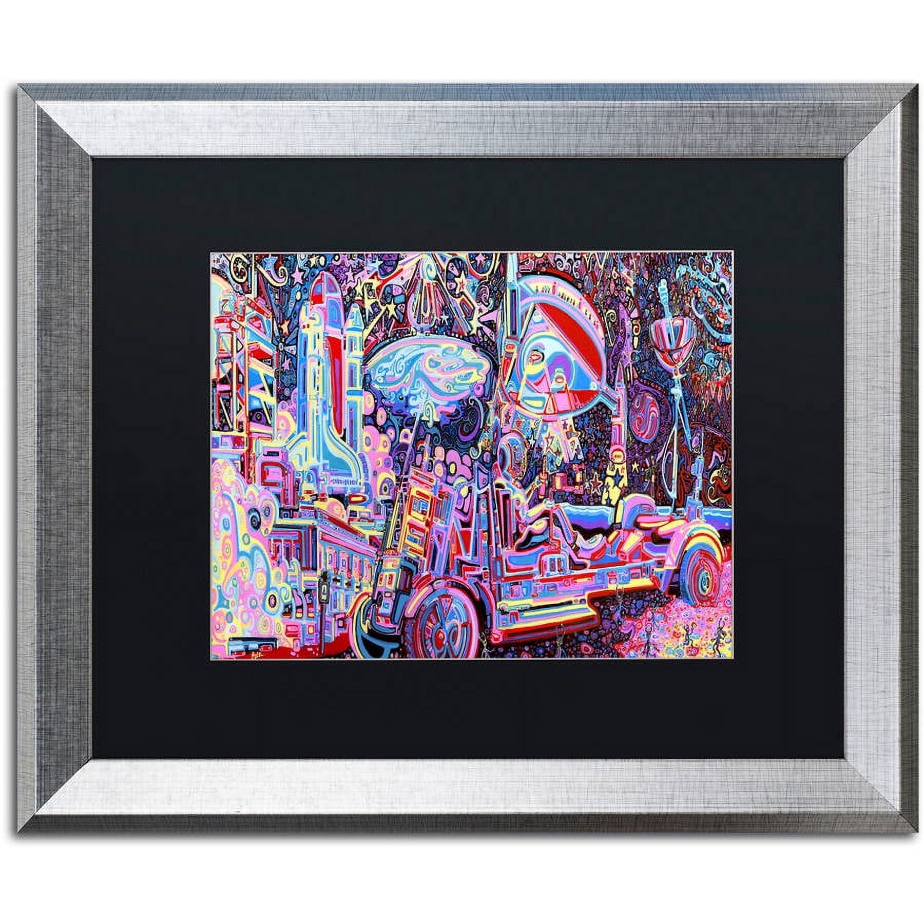 Trademark Fine Art "Moon Buggy" Canvas Art by Josh Byer, Black Matte, Silver Frame