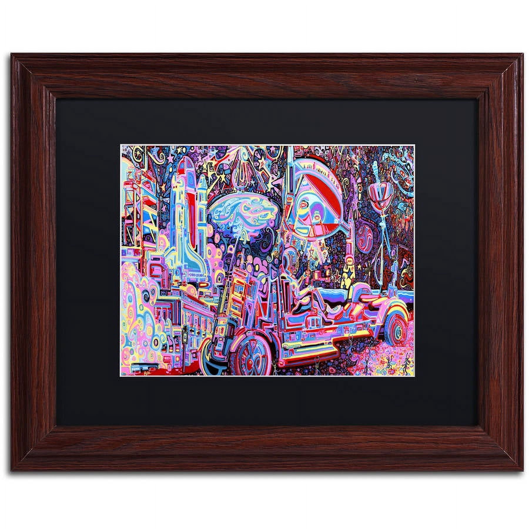 Trademark Fine Art "Moon Buggy" Canvas Art by Josh Byer, Black Matte, Wood Frame