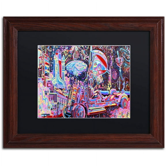 Trademark Fine Art "Moon Buggy" Canvas Art by Josh Byer, Black Matte, Wood Frame