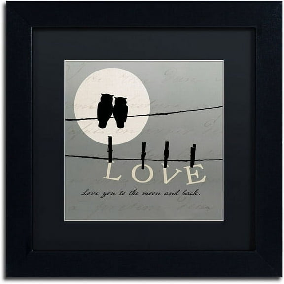 Trademark Fine Art "Moon Lovers I" Canvas Art by Pela Studio, Black Mat, Black Frame