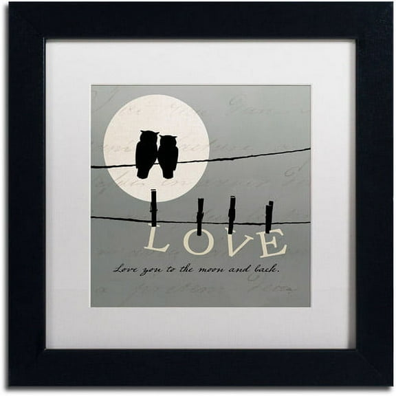 Trademark Fine Art "Moon Lovers I" Canvas Art by Pela Studio, White Mat, Black Frame