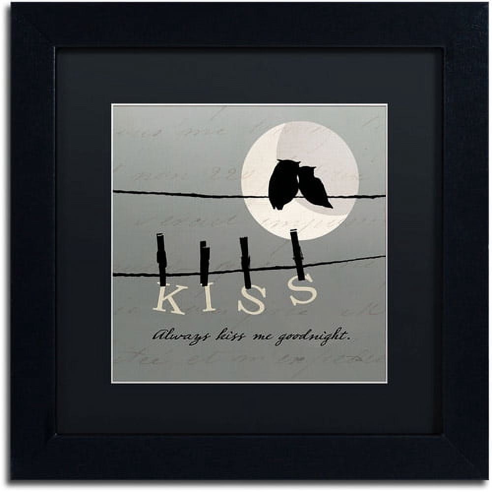 Trademark Fine Art "Moon Lovers II" Canvas Art by Pela Studio, Black Mat, Black Frame