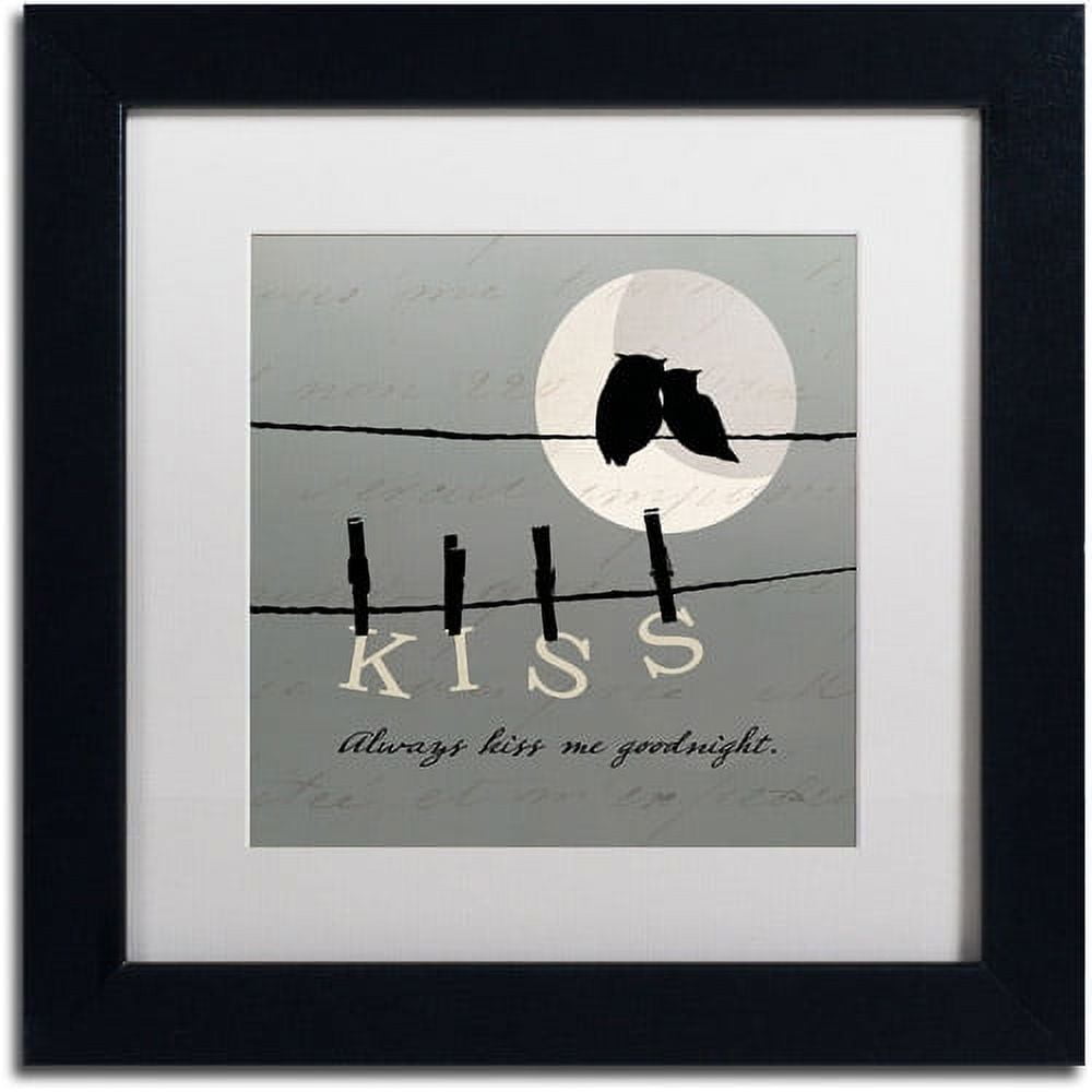Trademark Fine Art "Moon Lovers II" Canvas Art by Pela Studio, White Mat, Black Frame