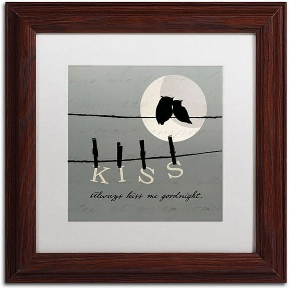 Trademark Fine Art "Moon Lovers II" Canvas Art by Pela Studio, White Mat, Wood Frame