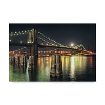Trademark Fine Art 'Moon Over Brooklyn' Canvas Art by Natalie Mikaels